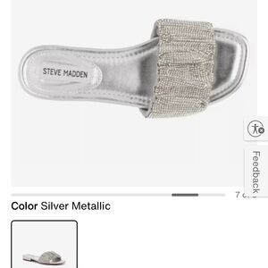 Steve Madden Silver Beaded Slide